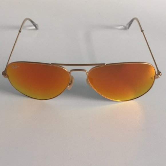 Aviator Gold-Orange Ray-Ban Sunglasses - Picture 4 of 9